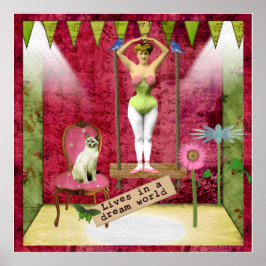 Dream World Vintag Funky Ballerina Altertümliche K Poster