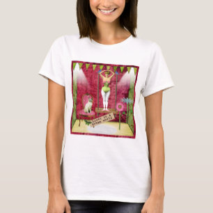 Dream World Vintage Funky Ballerina Altered Art T-Shirt