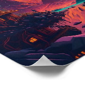 Dreamähnliche psychedelische Landschaft, ai. gener Poster (Ecke)