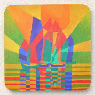 Dreamboat A Cubist Junk In Primary Colors Untersetzer