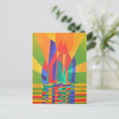 Dreamboat ein kubistischer Junk in Primärfarben Postkarte (Stehend Vorderseite)