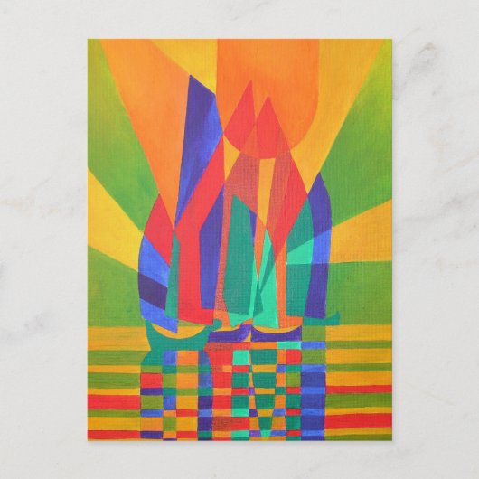 Dreamboat ein kubistischer Junk in Primärfarben Postkarte (Vorderseite)