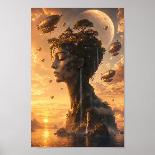 Dreambound Steampunk-Himmelsposter Poster (Vorne)