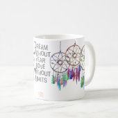 Dreamcatcher Aquarell-Zitat Kaffeetasse (VorderseiteRechts)