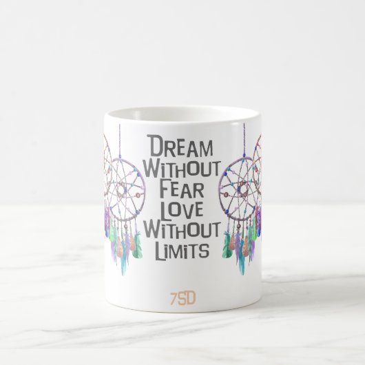Dreamcatcher Aquarell-Zitat Kaffeetasse (Mittel)