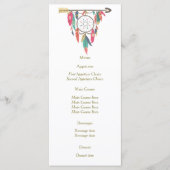 Dreamcatcher Arrow Wedding Menu Menükarte (Vorderseite)