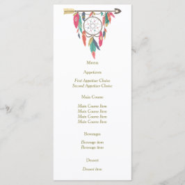 Dreamcatcher Arrow Wedding Menu Menükarte