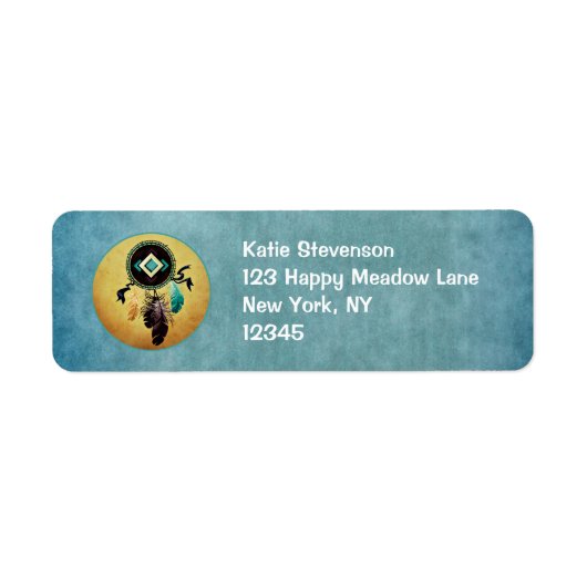 Dreamcatcher auf einem blau getexturierten Hinterg (Vorne)