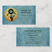 Dreamcatcher auf einem blauen Grunge Hintergrund Visitenkarte (Vorne/Hinten)