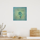 Dreamcatcher auf einem mickrigen grünen Hintergrun Poster (Küche)