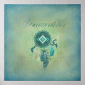 Dreamcatcher auf einem mickrigen grünen Hintergrun Poster (Vorne)