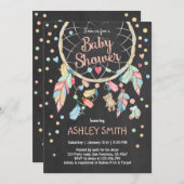 Dreamcatcher Baby Shooter Einladung Tribal Boho (Vorne/Hinten)