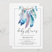 Dreamcatcher Baby Shower Boho Gender Neutral Einladung (Vorne/Hinten)