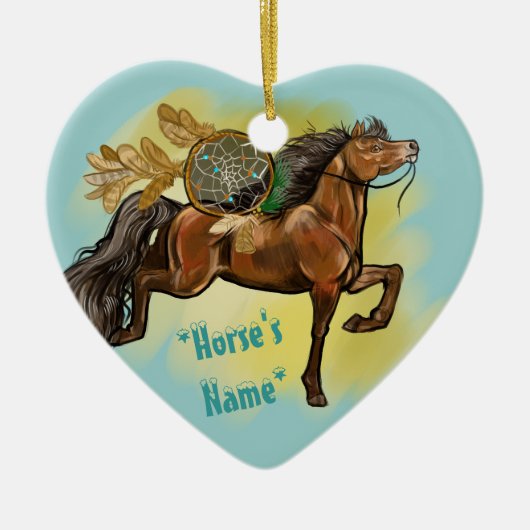 Dreamcatcher Bay Horse Keramik Ornament (Vorne)