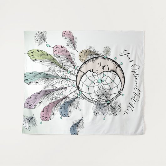 Dreamcatcher-benutzerdefinierte Textbearbeitung Wandteppich (Vorderseite (Horizontal))