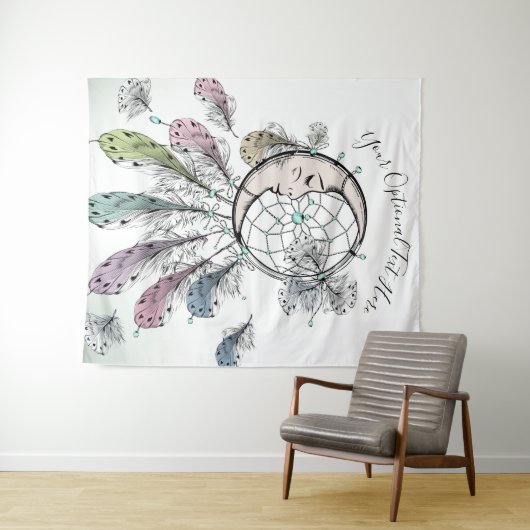 Dreamcatcher-benutzerdefinierte Textbearbeitung Wandteppich (Beispiel (Horizontal))