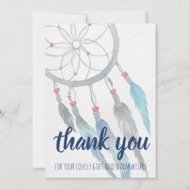 Dreamcatcher Blue Boho Baby Dusche Vielen Dank Dankeskarte