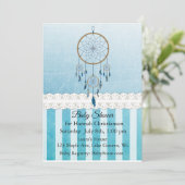 Dreamcatcher Blue Boys Baby Shower Einladungen (Stehend Vorderseite)