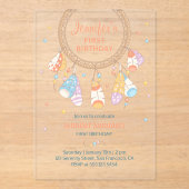 Dreamcatcher Boho Baby First Birthday Transparent Acryleinladungen (Vorderseite)