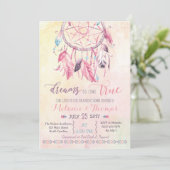 Dreamcatcher Boho Bridal Dusche Einladung Tribal (Stehend Vorderseite)