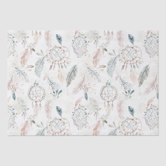 DREAMCATCHER Boho Federn neutrales Gewebepapier Seidenpapier (Vorderseite)