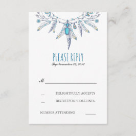 Dreamcatcher boho Hochzeit rsvp Karte