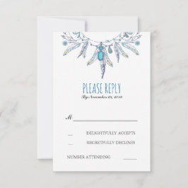 Dreamcatcher boho Hochzeit rsvp Karte