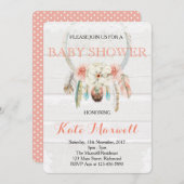 Dreamcatcher Boho Kinderdusche Einladung (Vorne/Hinten)