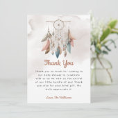 Dreamcatcher Boho Pastel Baby Show Danke Karte (Stehend Vorderseite)