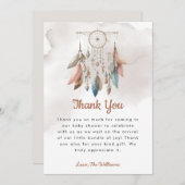 Dreamcatcher Boho Pastel Baby Show Danke Karte (Vorne/Hinten)