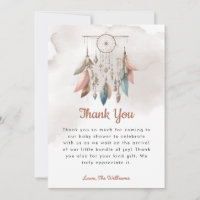 Dreamcatcher Boho Pastel Baby Show Danke Karte