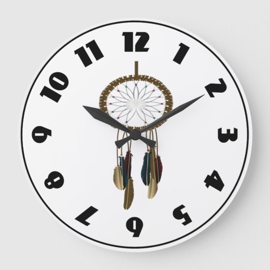 Dreamcatcher Clock Große Wanduhr (Vorderseite)