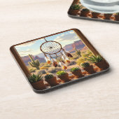 Dreamcatcher, Desert Canyons, Cacti   Getränkeuntersetzer (Linke Seite)
