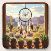 Dreamcatcher, Desert Canyons, Cacti Getränkeuntersetzer (Vorderseite)