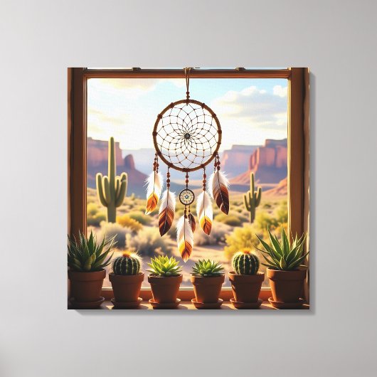 Dreamcatcher, Desert Canyons, Cacti  Leinwanddruck (Vorderseite)