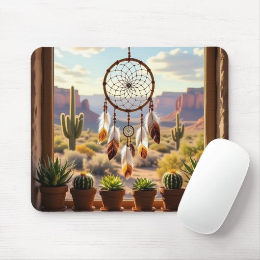 Dreamcatcher, Desert Canyons, Cacti Mousepad (Mit Mouse)