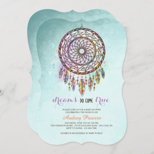 Dreamcatcher Einladung (Vorne/Hinten)