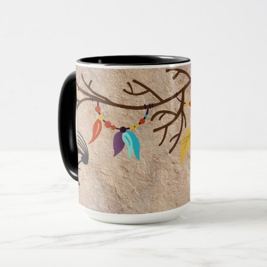 Dreamcatcher Feathers Baum Kokopelli Tasse (Vorderseite Links)