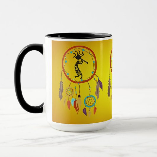 Dreamcatcher feathers Kokopelli Tasse (Links)