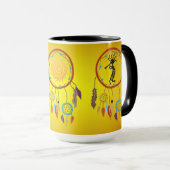 Dreamcatcher feathers Kokopelli Tasse (VorderseiteRechts)