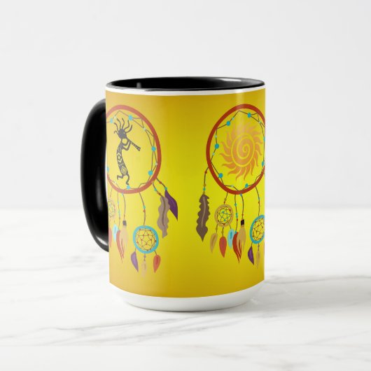 Dreamcatcher feathers Kokopelli Tasse (Vorderseite Links)
