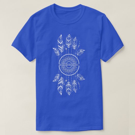 Dreamcatcher Feathers Native Dreams Indian Esoteri T-Shirt (Design vorne)