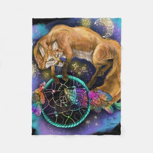 DreamCatcher Fox Fleecedecke (Vorderseite)
