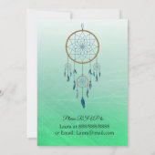 Dreamcatcher Green Boys Baby Shower Einladungen (Rückseite)