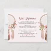 Dreamcatcher | Guest Information Card Einfügen Einladung (Vorderseite)