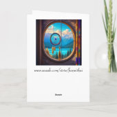 Dreamcatcher im Fenster mit Blick auf die Berge Karte (Rückseite)