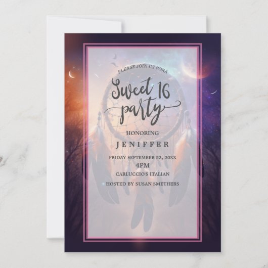 Dreamcatcher im Wald Einladung (Vorderseite)