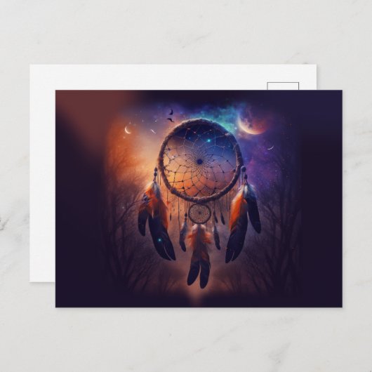 Dreamcatcher im Wald Postkarte (Vorne/Hinten)