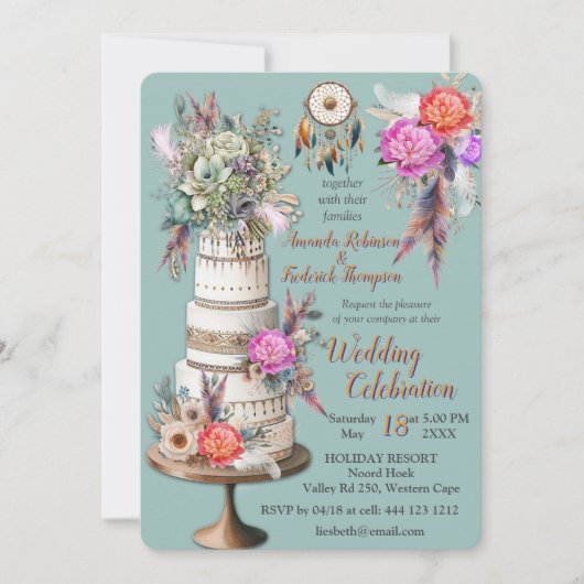 Dreamcatcher in einem Bohemischen Thema Einladung (Vorderseite)