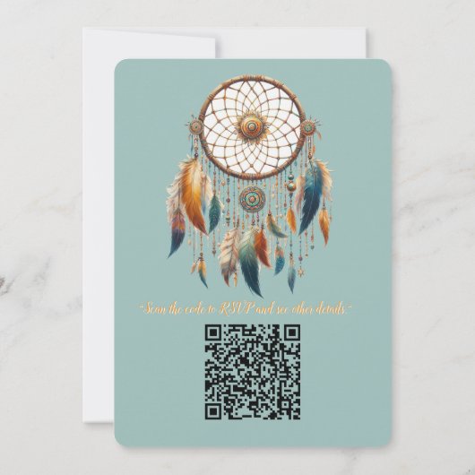 Dreamcatcher in einem Bohemischen Thema Einladung (Rückseite)